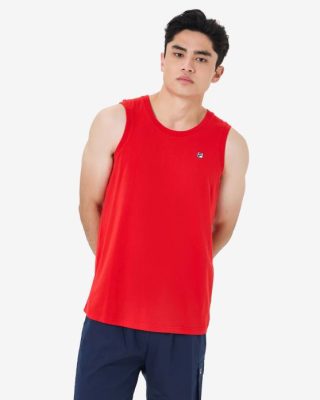 FILA Peru | FILA Camiseta sin mangas roja con insignia Heritage para hombre. J8442589