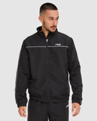 FILA Peru | FILA Chaqueta de microfibra clásica negra para hombre. J8442464