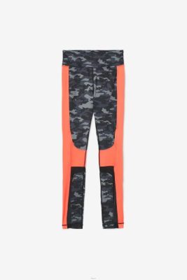FILA Peru | FILA Legging con bloques de color forza camuflaje oscuro/coral/negro J8441976