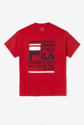 FILA Peru | FILA camiseta fitness original roja/azul marino/blanca J844354