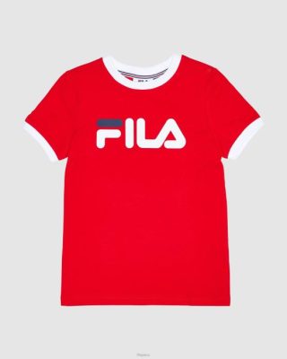 FILA Peru | FILA camiseta ringer clásica de niña roja J8443131