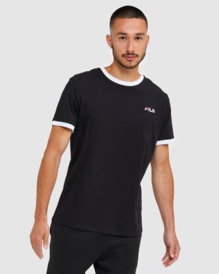 FILA Peru | FILA camiseta ringer negra clásica para hombre J8442481