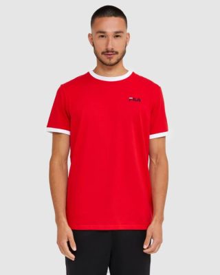 FILA Peru | FILA camiseta roja clásica con timbre para hombre J8442482