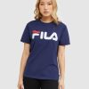 FILA Peru | FILA camiseta unisex clásica nueva azul marino J8442437