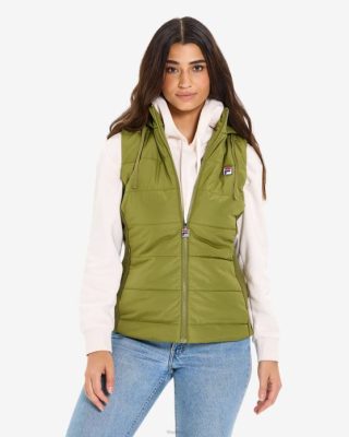 FILA Peru | FILA chaleco abullonado iranga de mujer verde oliva J8442973