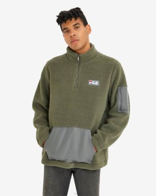 FILA Peru | FILA cole teddy qtr zip para hombre caqui J8442627