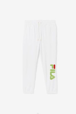 FILA Peru | FILA pantalón mansur velour blanco/verde bosque/rojo J844601