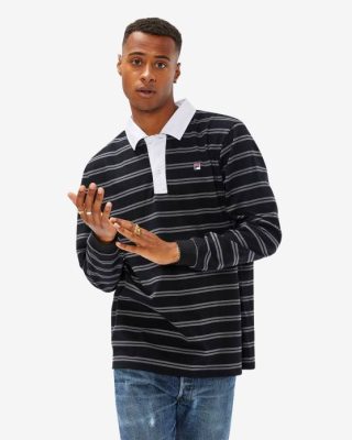 FILA Peru | FILA polo de rugby con insignia negra para hombre J8442562