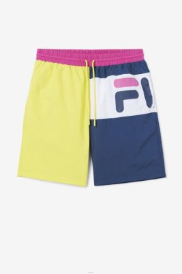 FILA Peru | FILA short de baño cosire amarillo/azul marino/blanco J844666