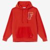 FILA Peru | FILA sudadera con capucha bryson vintage wash rojo fuego/azul J844519