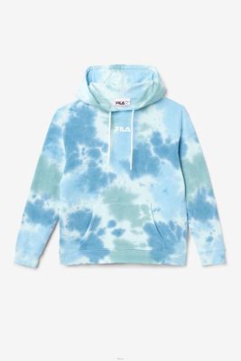 FILA Peru | FILA sudadera con capucha con efecto tie-dye aerolynn blanco/splish/all/latigo bay J8441530