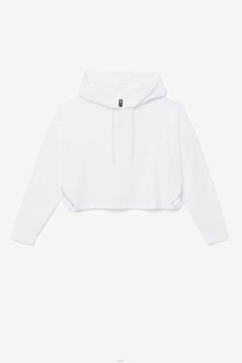 FILA Peru | FILA sudadera con capucha corta fi-lux blanca J8441876