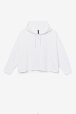 FILA Peru | FILA sudadera con capucha corta fi-lux blanca J8441891